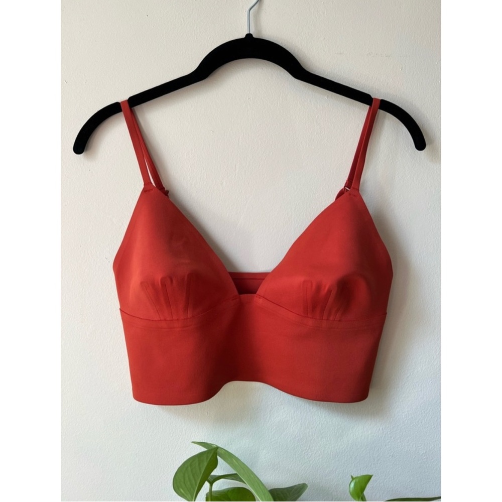FREE PEOPLE Sage Longline Neo Bralette Medium Orange Red